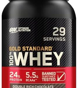 Optimum Nutrition Gold Standard 100% Whey Protein Powder, Double Rich Chocolate, 2 Pound (Packaging May Vary)  Health & Household