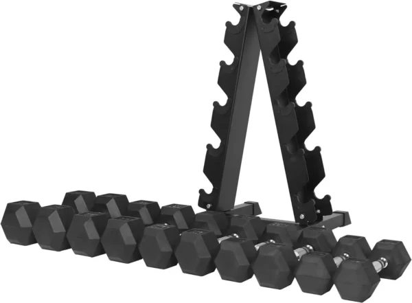 Rubber Coated Hex Dumbbell Weight Set and Storage Rack, Multiple Packages - AliExpress 18 - Image 3