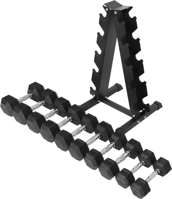 Rubber Coated Hex Dumbbell Weight Set and Storage Rack, Multiple Packages - AliExpress 18 - Image 4