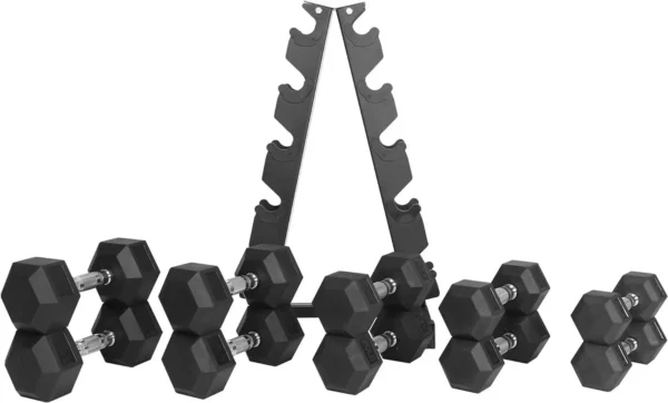 Rubber Coated Hex Dumbbell Weight Set and Storage Rack, Multiple Packages - AliExpress 18 - Image 5