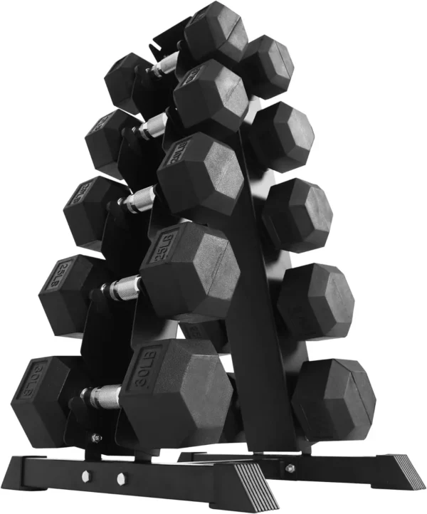 Rubber Coated Hex Dumbbell Weight Set and Storage Rack, Multiple Packages - AliExpress 18