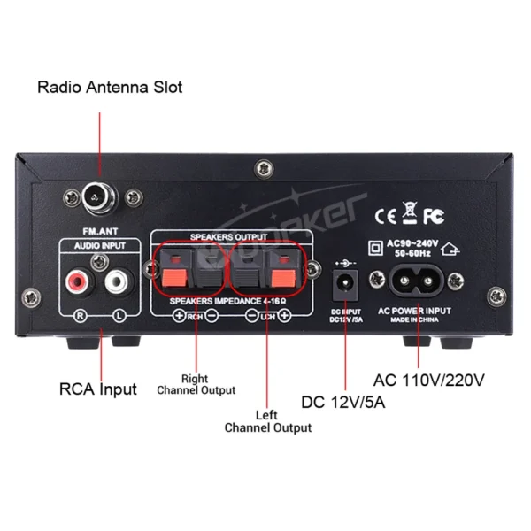 Woopker AK45 HiFi Digital Amplifier Max Power 90Wx2 Channel 2.0 Bluetooth Surround Sound AMP Speaker for Home Car - AliExpress 44 - Image 3
