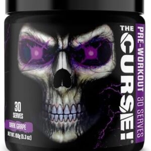JNX SPORTS The Curse! Pre Workout Powder for Men & Women, Caffeine, Beta-Alanine, Creatine, L-Citrulline, 30 Servings, Dark Grape Flavor – Boost Energy, Strength & Focus : Health & Household