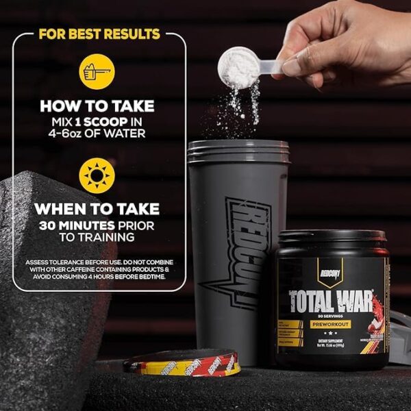 REDCON1 Total War Pre Workout Powder, Blue Lemonade - Beta Alanine + Citrulline Malate Keto Friendly Preworkout for Men & Women with 320mg of Caffeine - Fast Acting (30 Servings) : Health & Household - Image 5